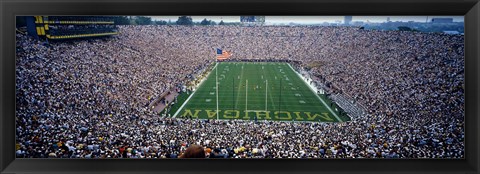 Framed University Of Michigan Football Game, Michigan Stadium, Ann Arbor, Michigan, USA Print