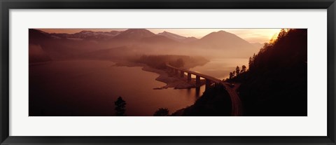 Framed Sylvenstein Lake with Bridge Bavaria Germany Print