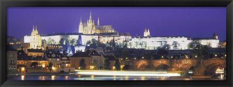 Framed Hradcany Castle and Charles Bridge Prague Czech Republic Print