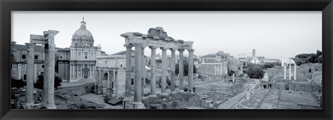 Framed Ruins Of An Old Building, Rome, Italy (black and white) Print