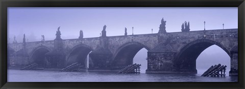 Framed Bridge over a river, Charles Bridge, Prague, Czech Republic Print