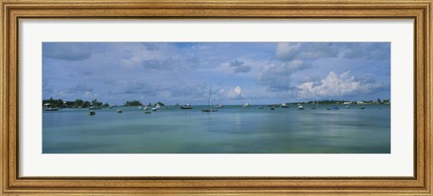 Framed Boats in the sea, Mangrove Bay, Sandys Parish, West End, Bermuda Print