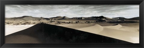 Framed Sand dunes in a desert, Namib Desert, Namibia Print