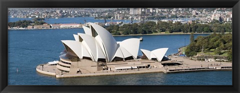Framed Aerial view of Sydney Opera House, Sydney Harbor, Sydney, New South Wales, Australia Print
