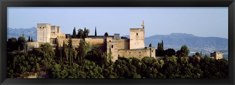 Framed Palace viewed from Albayzin, Alhambra, Granada, Granada Province, Andalusia, Spain Print