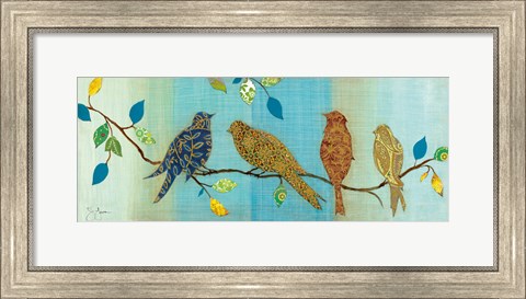 Framed Bird Chat I Print