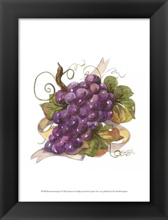 Framed Watercolor Grapes I Print