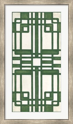 Framed Non-Embellished Emerald Deco Panel II Print
