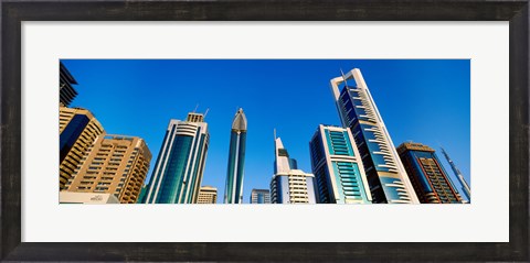 Framed Low angle view of buildings, Dubai, United Arab Emirates Print