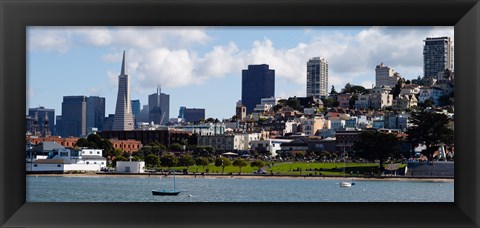 Framed Buildings at the waterfront, Transamerica Pyramid, Pacific Heights, San Francisco, California, USA 2011 Print