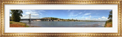 Framed Bridge across a river, Tain-l&#39;Hermitage, Rhone River, Rhone-Alpes, France Print