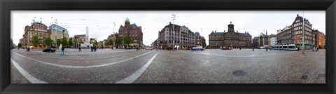 Framed Royal Palace and the Nieuwe Kerk, Dam Square, Amsterdam, Netherlands Print