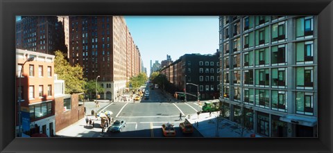 Framed Surrounding streets and buildings from the High Line in Chelsea, New York City, New York State, USA Print