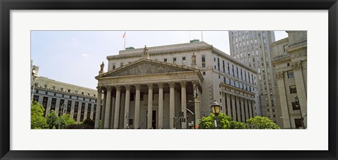 Framed Facade of a government building, US Federal Court, New York City, New York State, USA Print