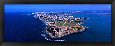 Framed Aerial view of the Morro Castle, San Juan, Puerto Rico Print
