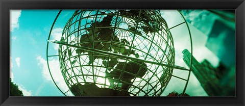 Framed Steel globe at the Trump International Hotel And Tower, Columbus Circle, Manhattan, New York City, New York State, USA Print