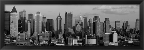 Framed Manhattan Skyline in Black and White Print