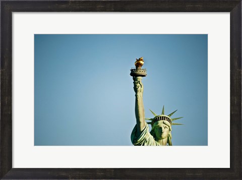 Framed Low angle view of the Statue Of Liberty, Liberty Island, New York City, New York State, USA Print