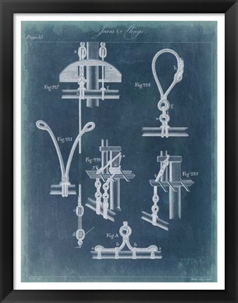 Framed Nautical Detail Blueprint IV Print