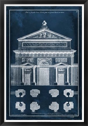 Framed Palace Facade Blueprint I Print