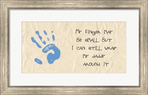 Framed My Finger May Be Small Blue Handprint Print