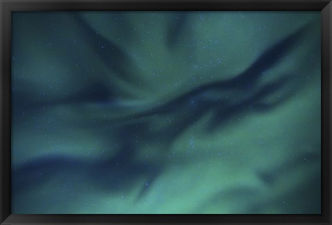 Framed Aurora Borealis over Sandstrand, Troms County, Norway Print