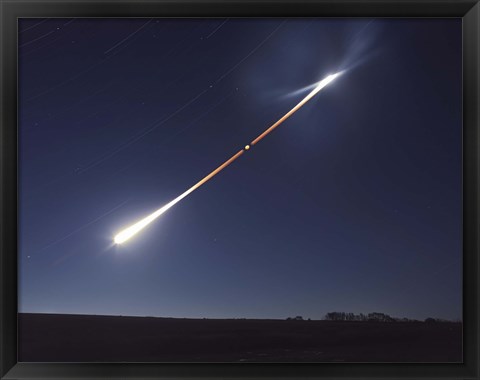Framed Total lunar eclipse with eclipse motion trail Print