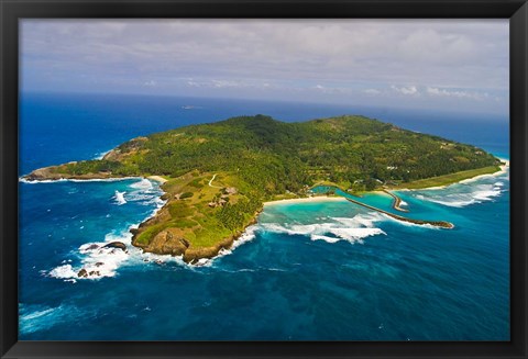 Framed Fregate Island in the Indian Ocean, Seychelles Print