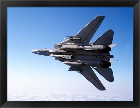 Framed F-14A Tomcat with missile armament Print