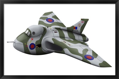 Framed Cartoon illustration of a Royal Air Force Vulcan bomber Print