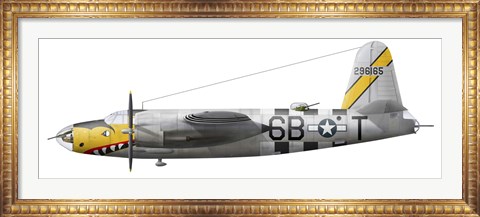 Framed Illustration of a Martin-B-26 Marauder Print