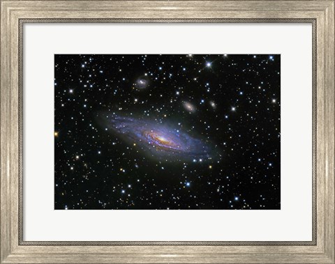 Framed NGC7331 Galaxy and its companion galaxies Print