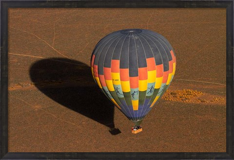 Framed Hot air balloon over Namib Desert, near Sesriem, Namibia, Africa. Print
