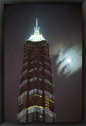 Framed Night View of Jinmao Building, Shanghai, China Print
