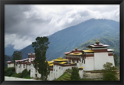 Framed Trongsa Dzong in the Mountain, Bhutan Print