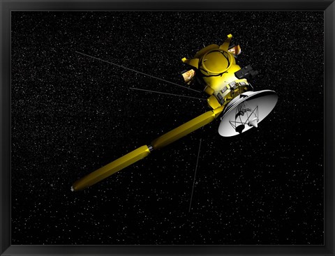 Framed Cassini spacecraft in orbit Print