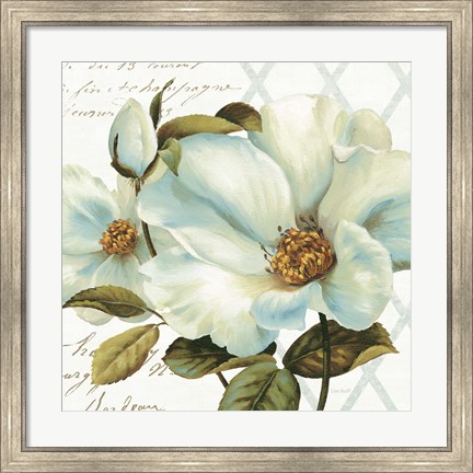 Framed White Floral Bliss II Print