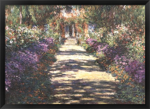Framed Garden at Giverny Print