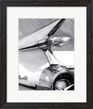 Framed White Cadillac Print