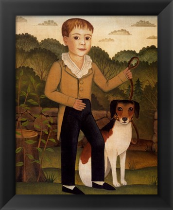 Framed Boy with Dog Print