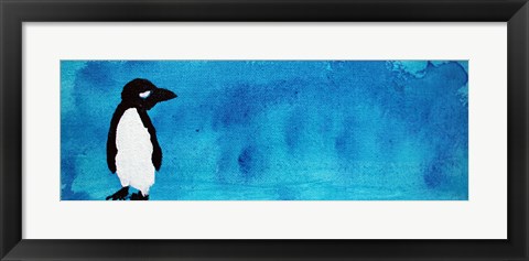 Framed Blue Penguin III Print