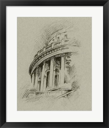 Framed Charcoal Architectural Study I Print