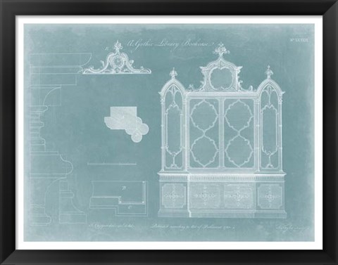 Framed Gothic Library Bookcase Print