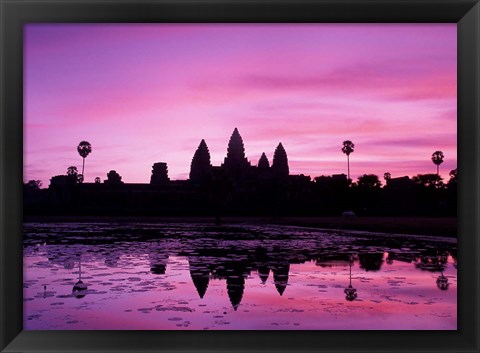 Framed View of Temple at Dawn, Angkor Wat, Siem Reap, Cambodia Print