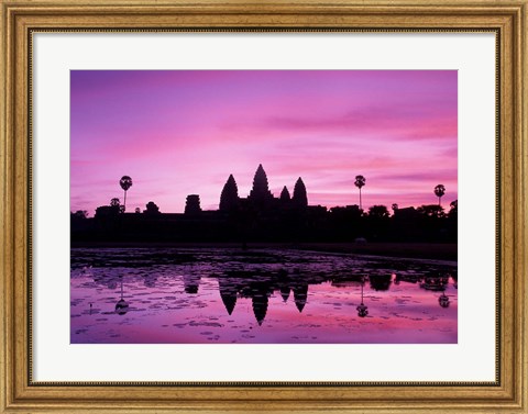 Framed View of Temple at Dawn, Angkor Wat, Siem Reap, Cambodia Print