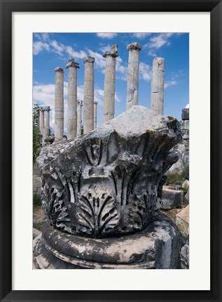 Framed Columns and Relief Sculpture, Aphrodisias, Turkey Print