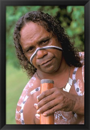 Framed Australia, Queensland, Caims, Aboriginal, Didgeridoo Print