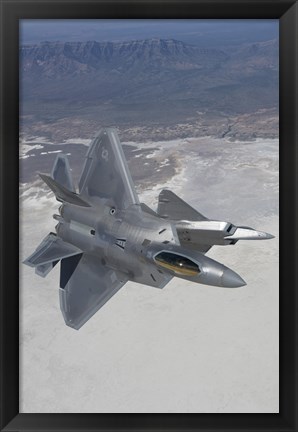 Framed Two F-22 Raptors over New Mexico (vertical) Print