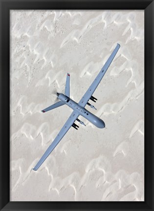 Framed MQ-9 Reaper Training in the White Sands Desert, New Mexico Print