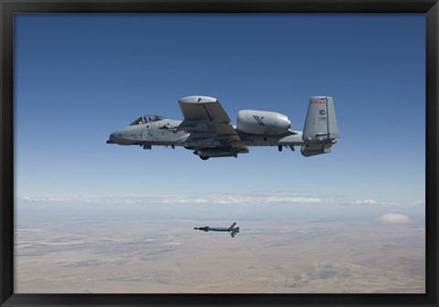 Framed A-10C Thunderbolt Releases a GBU-12 Laser Guided Bomb Print